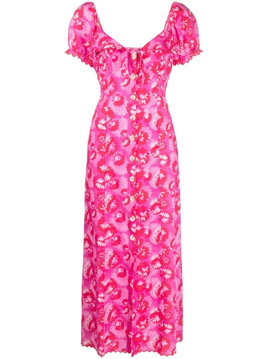 Pink Floral Print Dress
