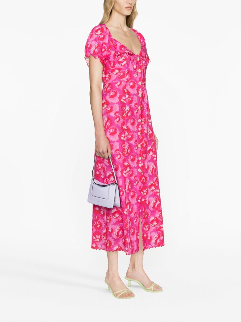 Pink Floral Print Dress