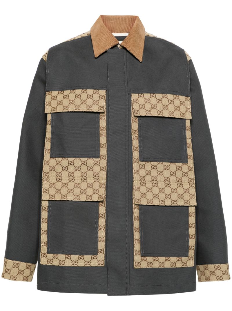 Grey Gg Supreme Cotton Canvas Jacket
