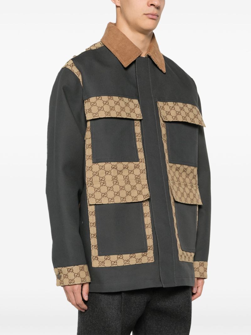 Grey Gg Supreme Cotton Canvas Jacket