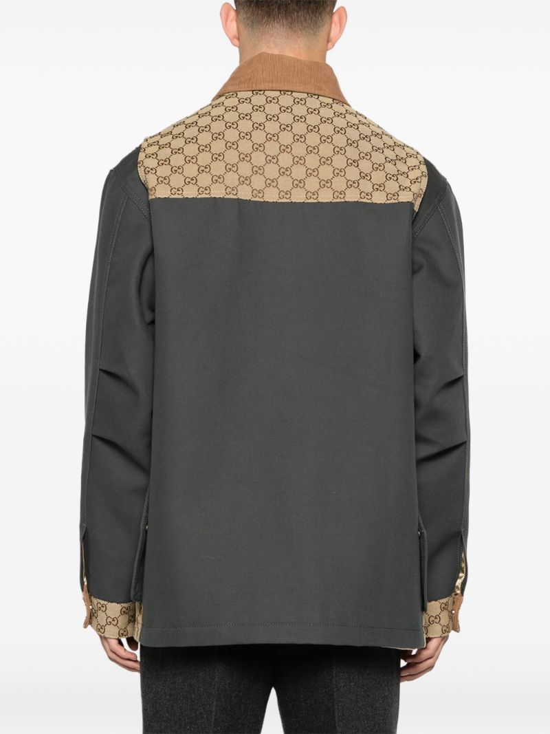 Grey Gg Supreme Cotton Canvas Jacket