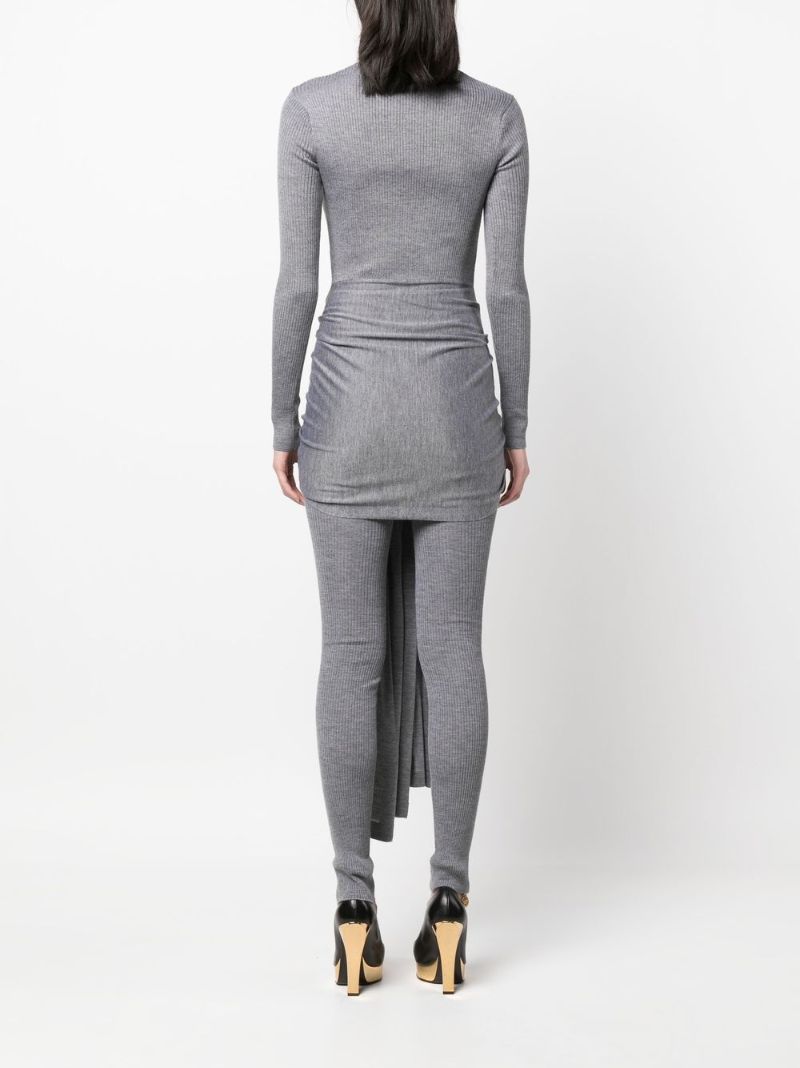 Grey Tie-front Sweater