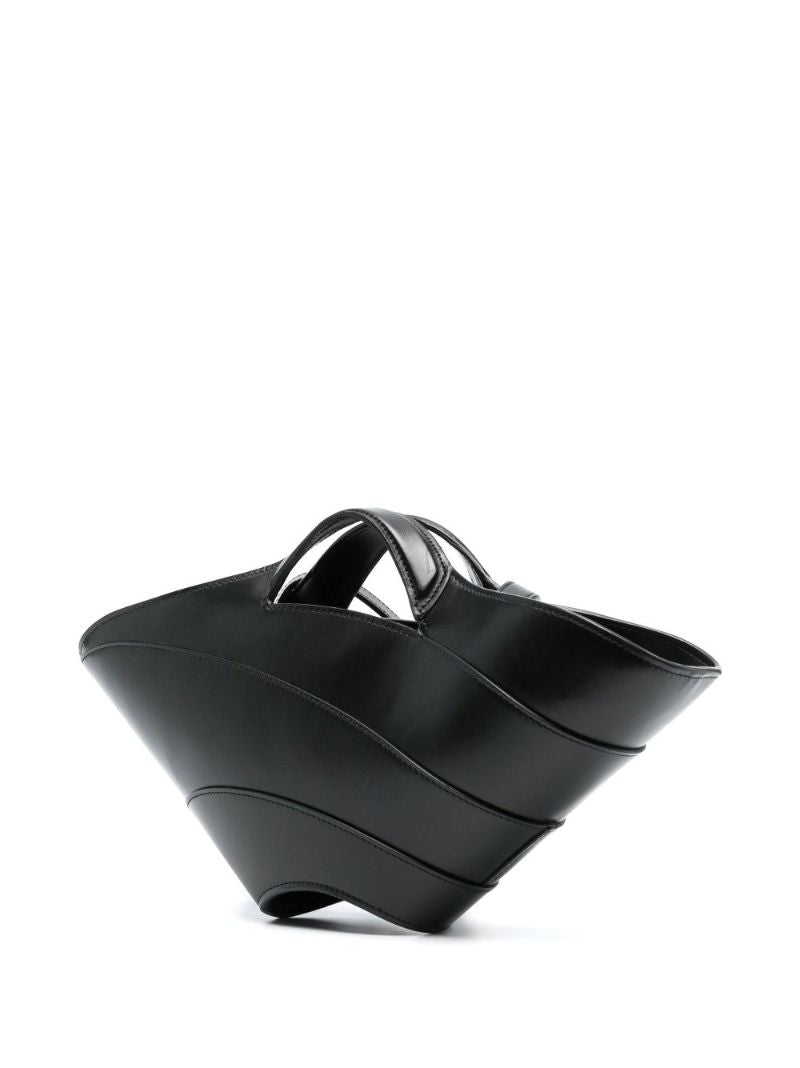 Black Khaima Leather Top Handle Bag