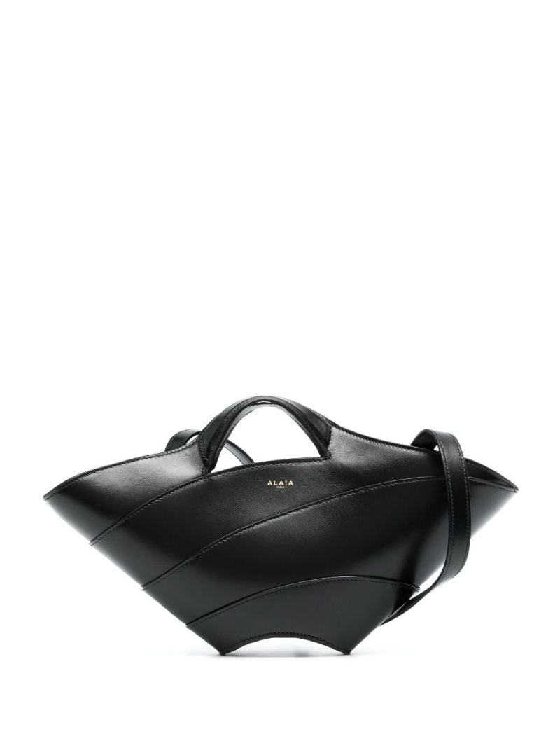 Black Khaima Leather Top Handle Bag