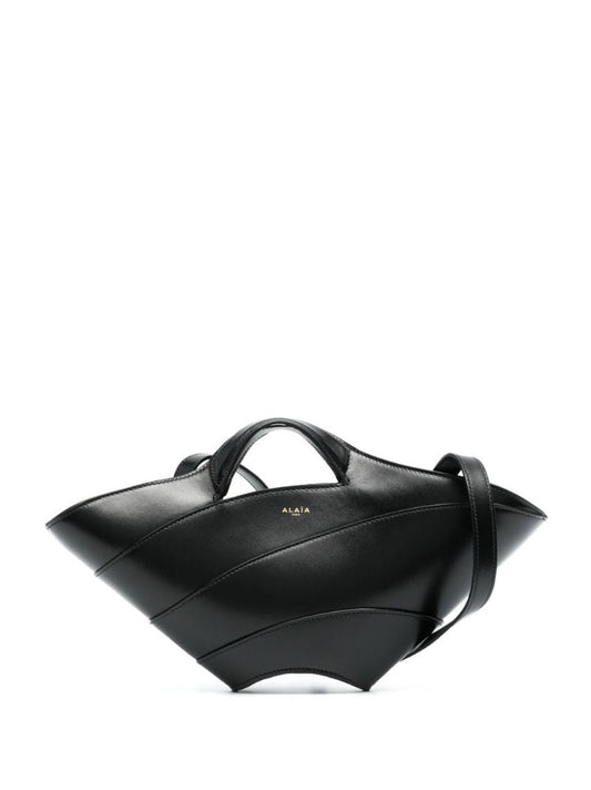 Black Khaima Leather Top Handle Bag