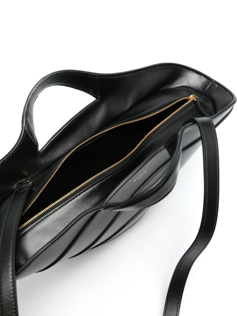 Black Khaima Leather Top Handle Bag