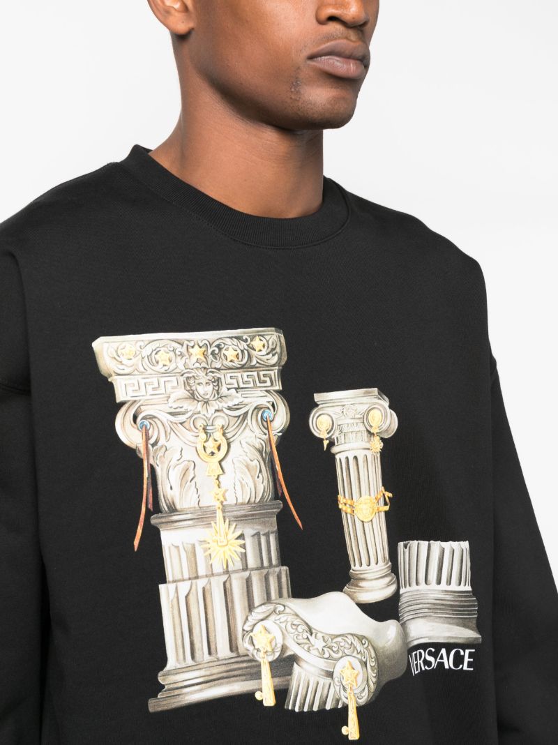 Black Columns-print Cotton Sweatshirt