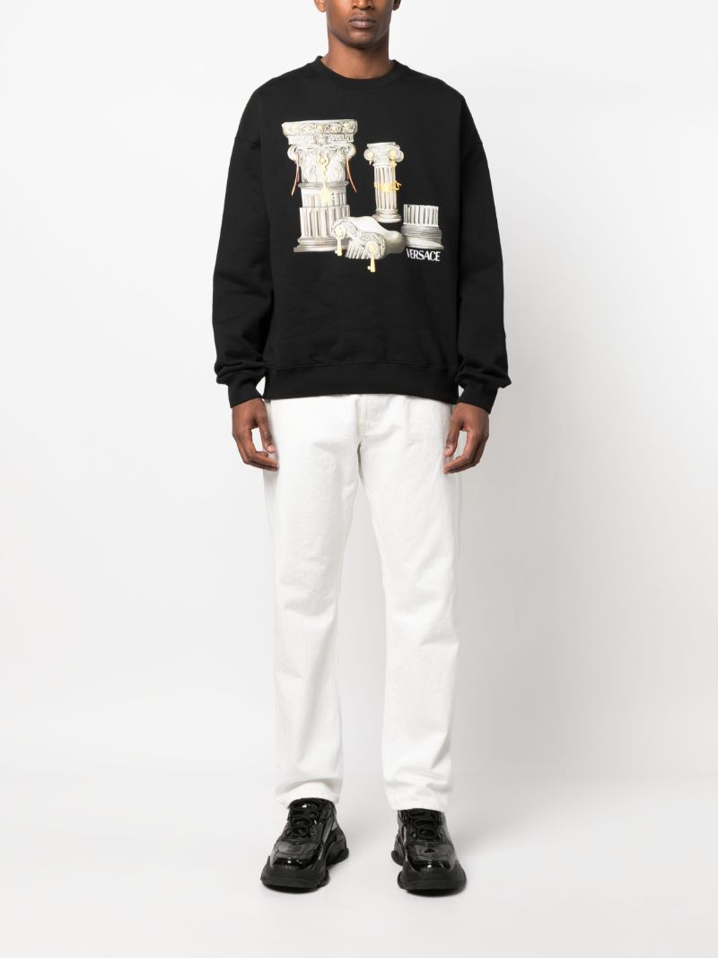 Black Columns-print Cotton Sweatshirt