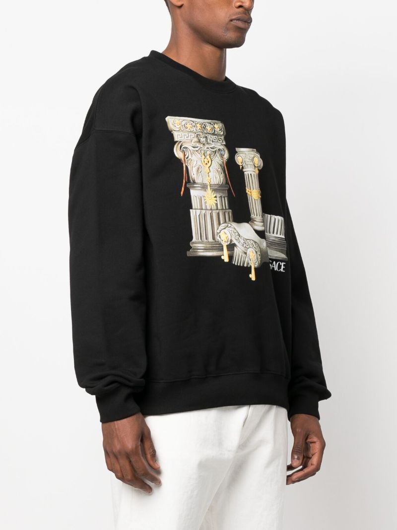 Black Columns-print Cotton Sweatshirt