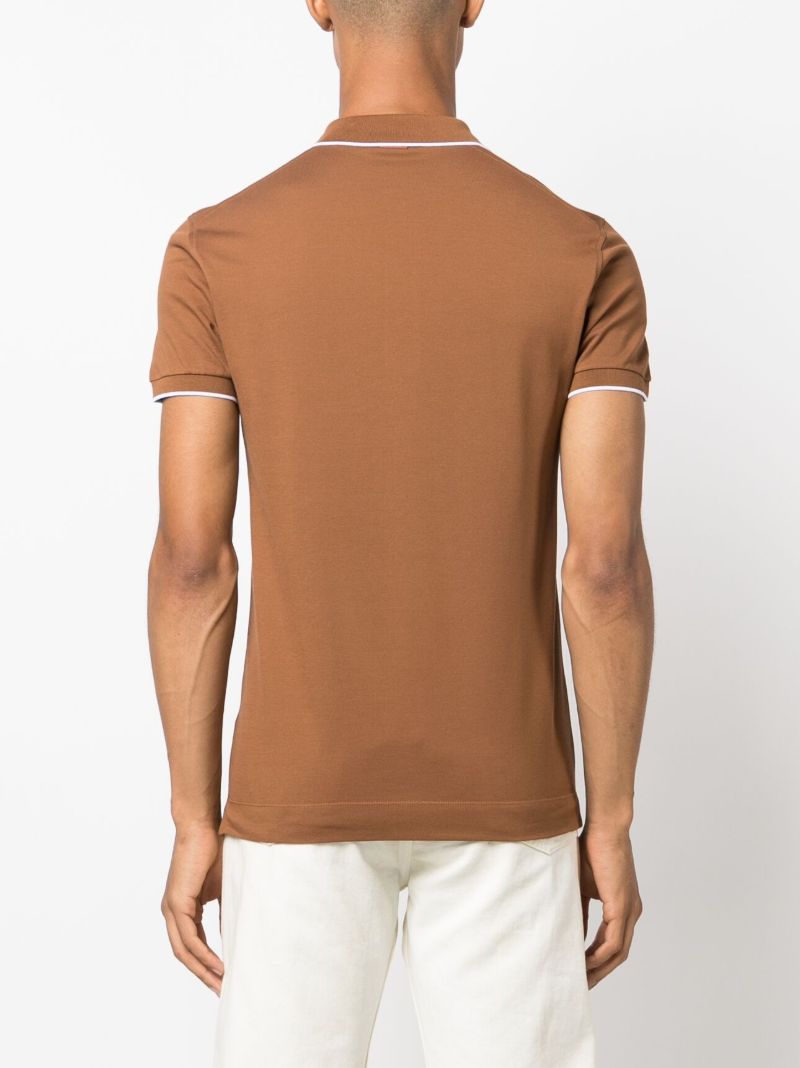 Brown Logo-embroidered Polo Shirt