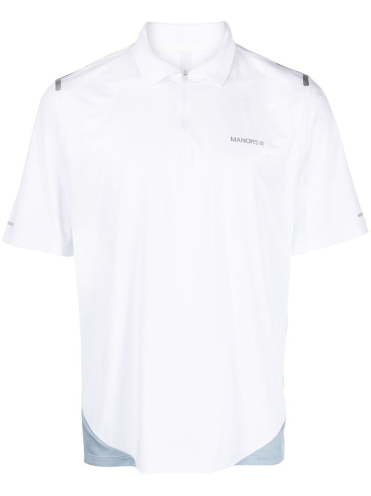 White Frontier Quarter Polo Top