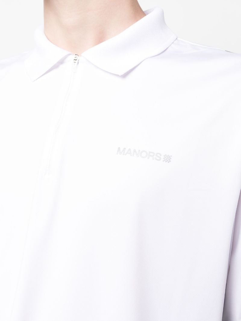 White Frontier Quarter Polo Top
