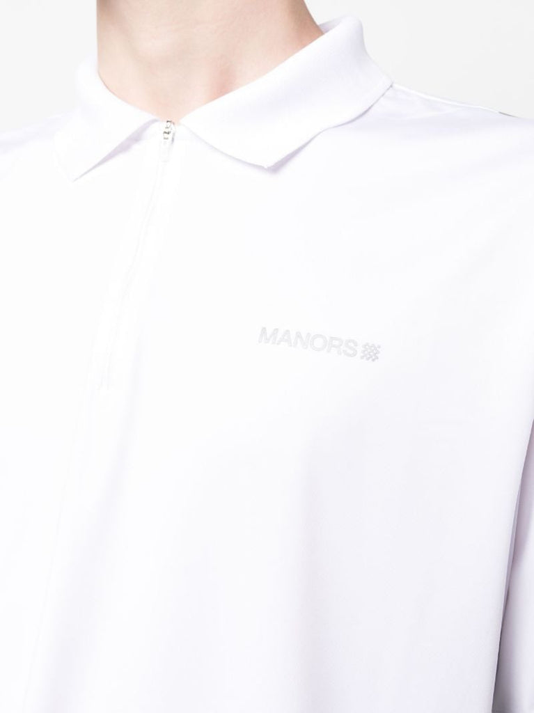 White Frontier Quarter Polo Top