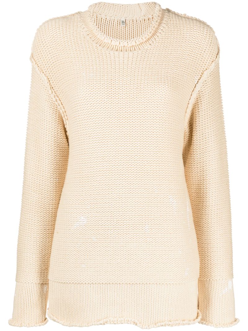 Neutral Ribbed-knit Sweater
