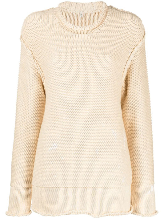 Neutral Ribbed-knit Sweater