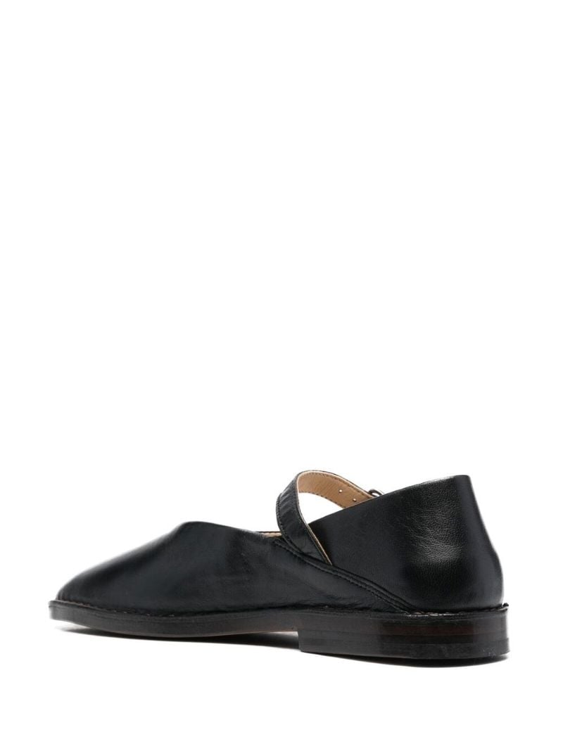 Black Leather Mary Jane Pumps