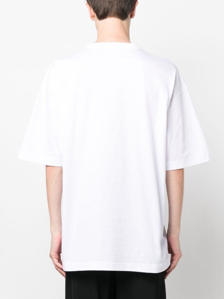 White Tiger Print Cotton T-shirt