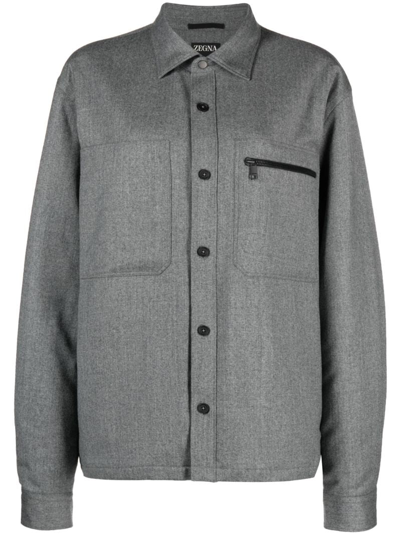 Grey Wool Overshirt