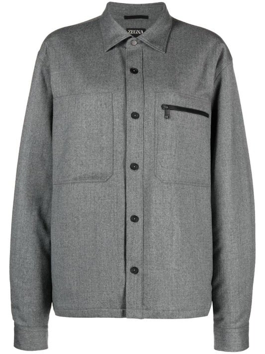 Grey Wool Overshirt
