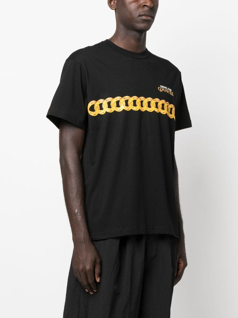 Black Logo Print Cotton T-shirt
