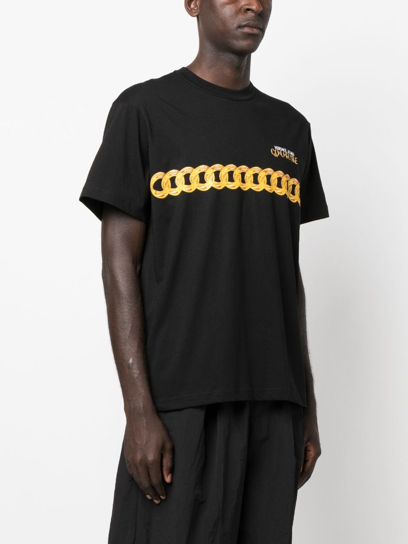 Black Logo Print Cotton T-shirt