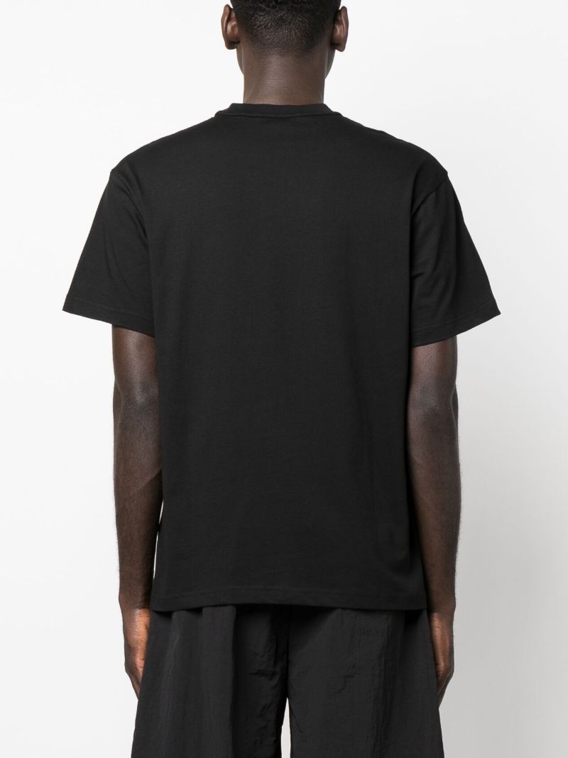 Black Logo Print Cotton T-shirt