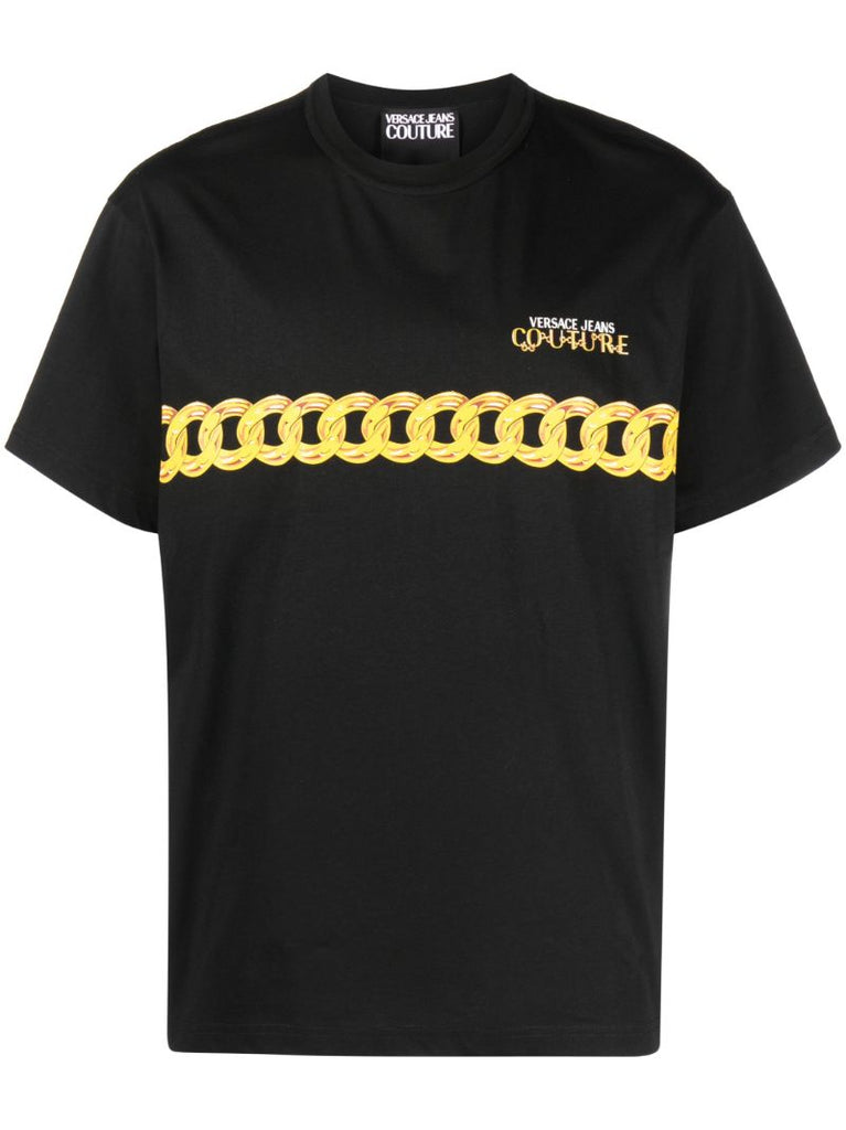 Black Logo Print Cotton T-shirt