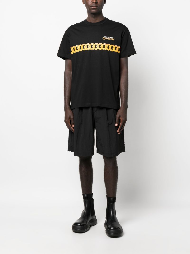 Black Logo Print Cotton T-shirt