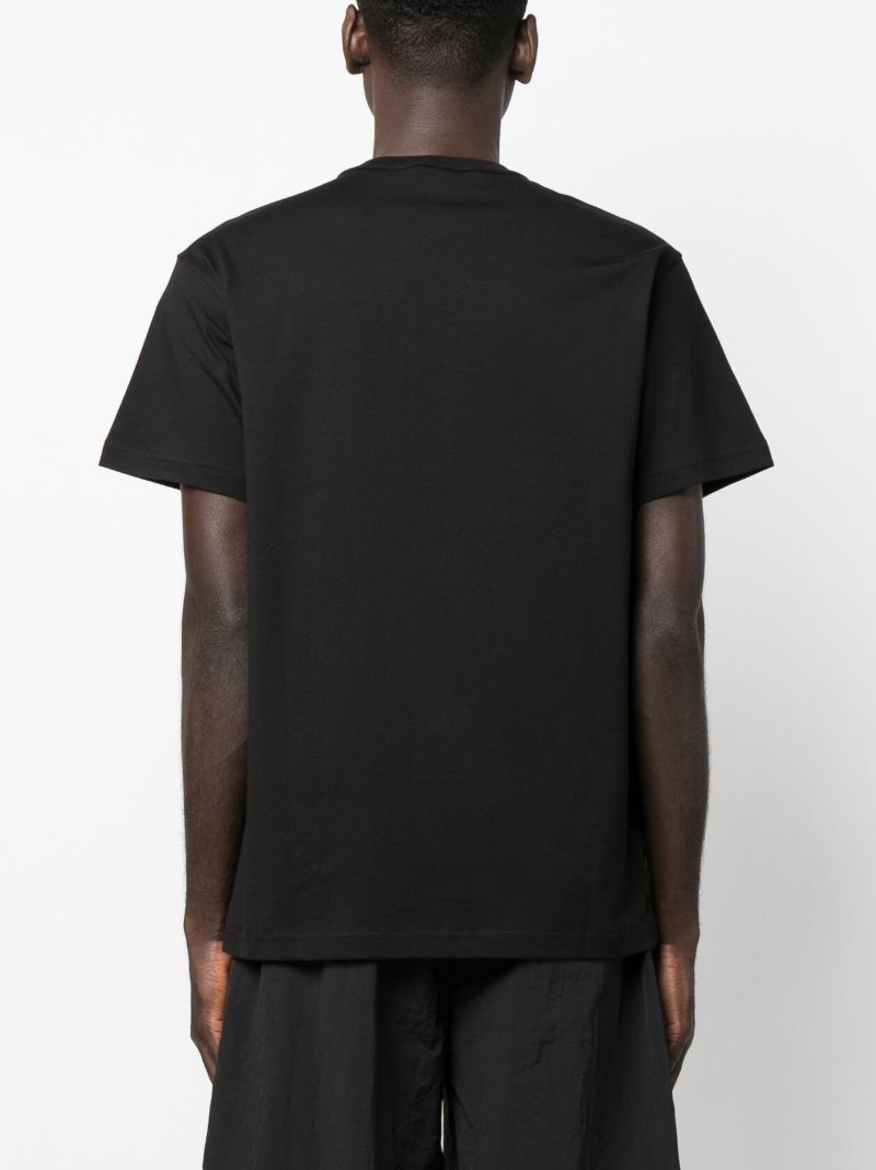 Black Logo Print Cotton T-shirt
