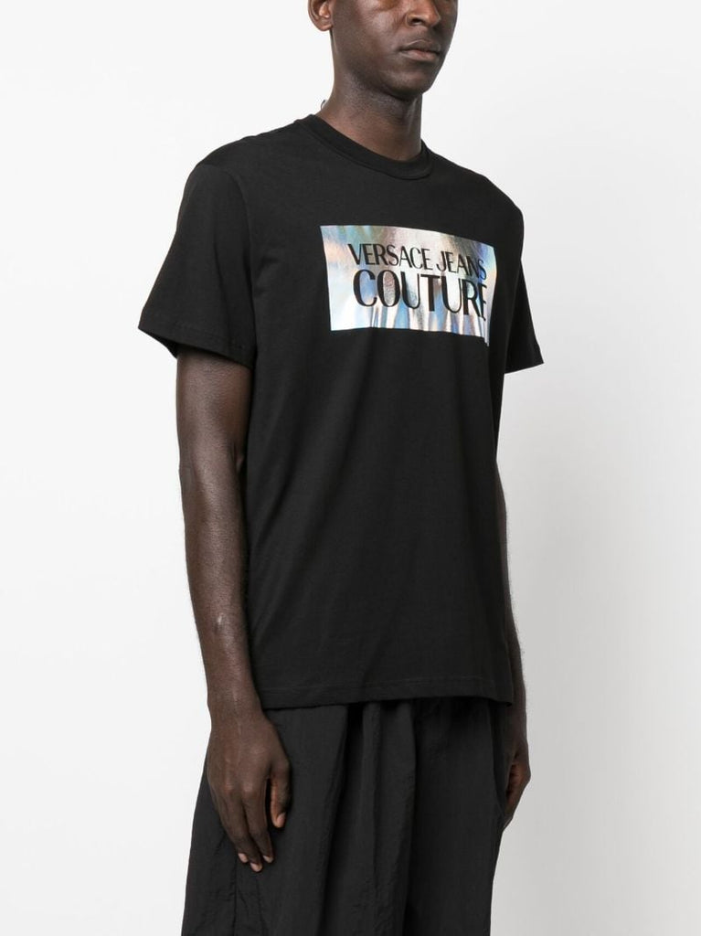 Black Logo Print Cotton T-shirt