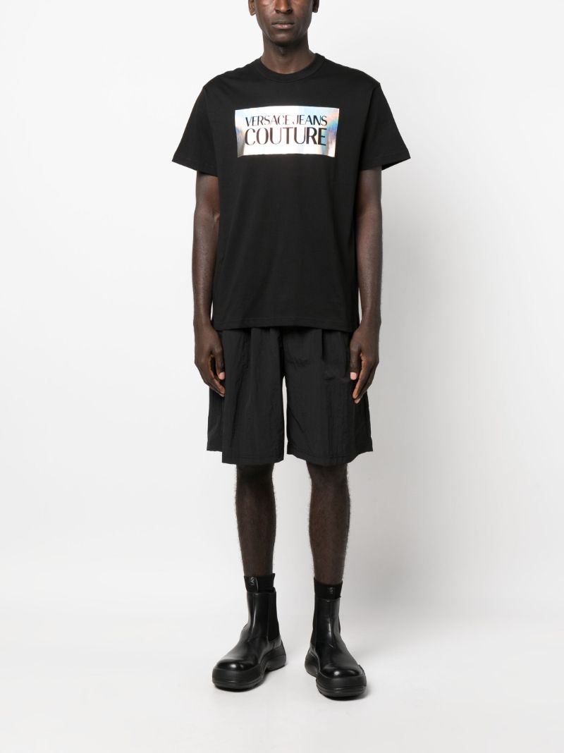 Black Logo Print Cotton T-shirt