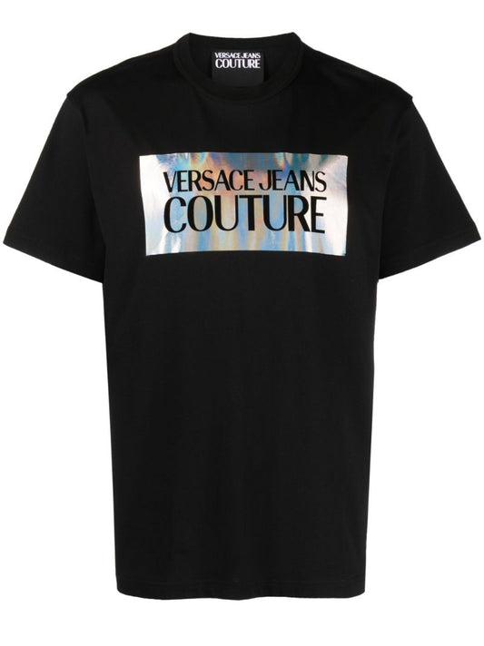 Black Logo Print Cotton T-shirt