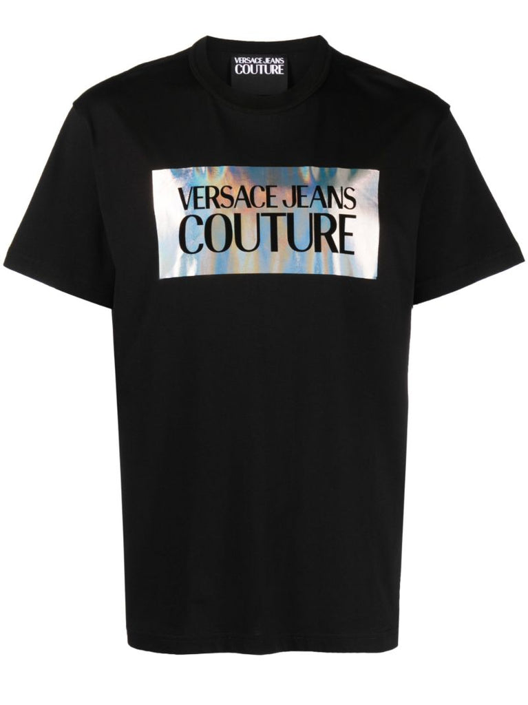Black Logo Print Cotton T-shirt