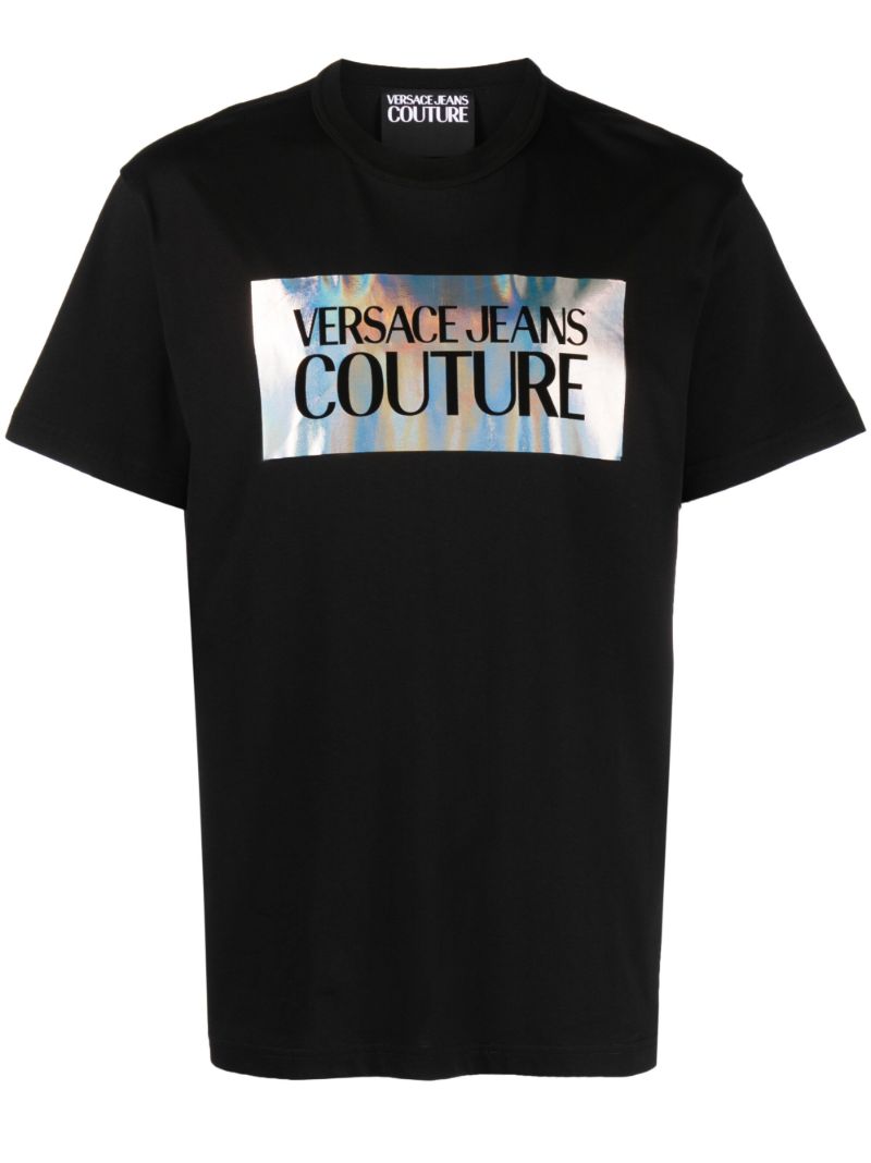 Black Logo Print Cotton T-shirt
