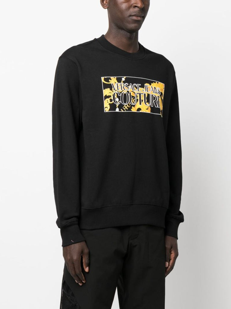 Black Logo Print Cotton Sweatshirt