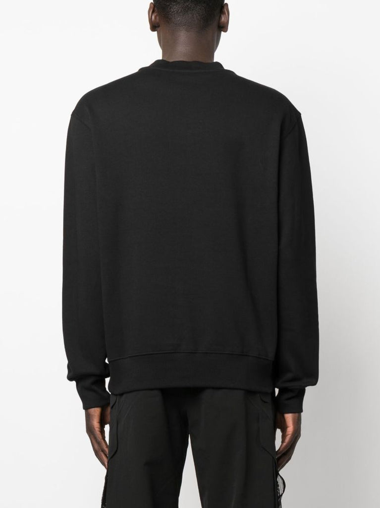 Black Logo Print Cotton Sweatshirt