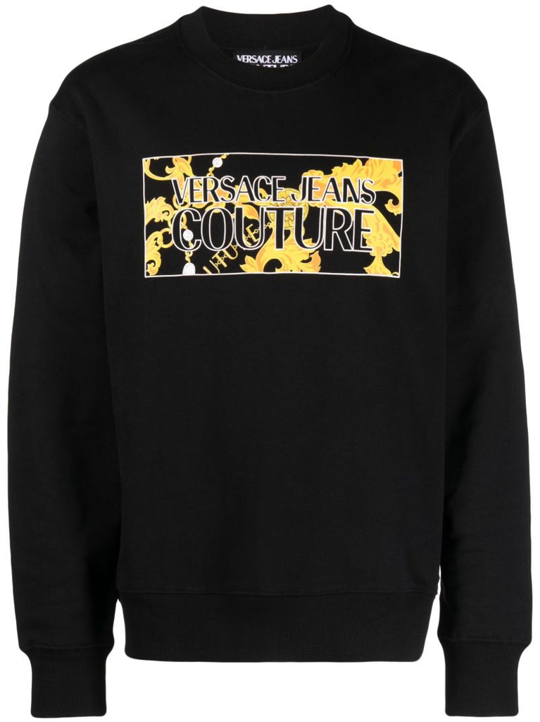 Black Logo Print Cotton Sweatshirt