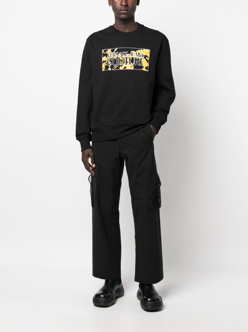 Black Logo Print Cotton Sweatshirt