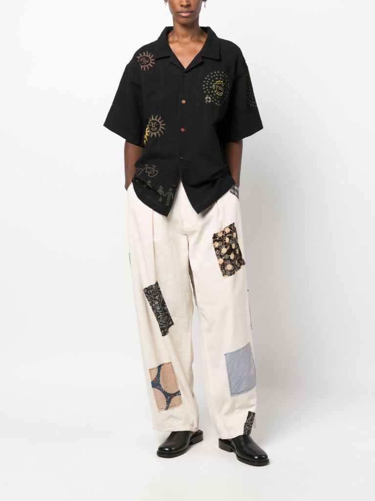 Neutral Lush Patchwork Trousers