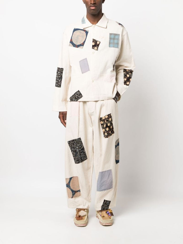 Neutral Lush Patchwork Trousers