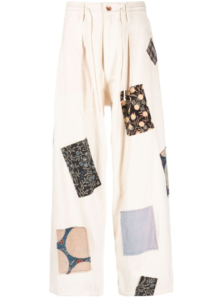 Neutral Lush Patchwork Trousers