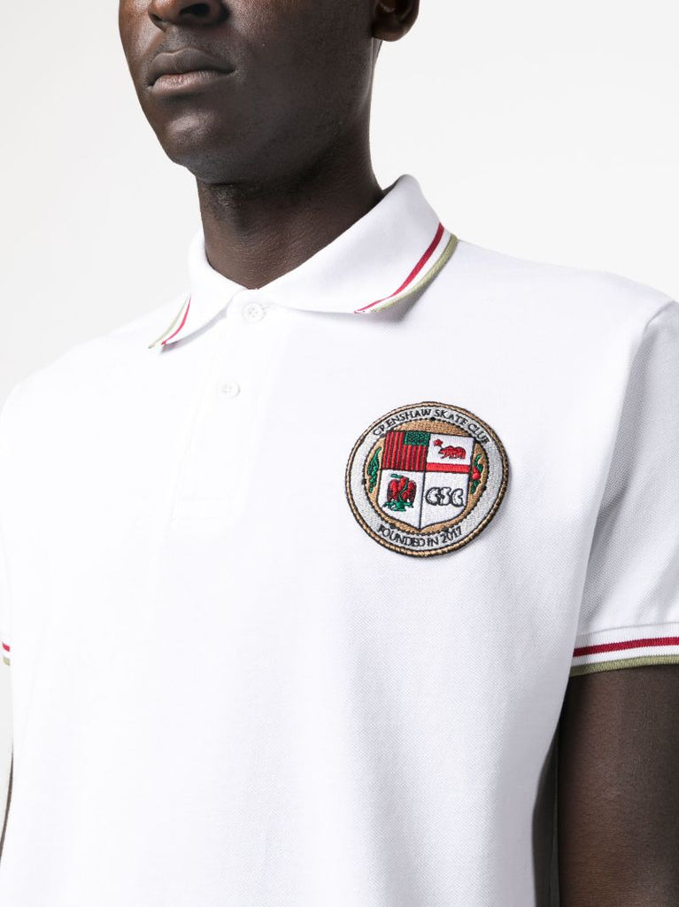 White Emblem Logo Polo Shirt