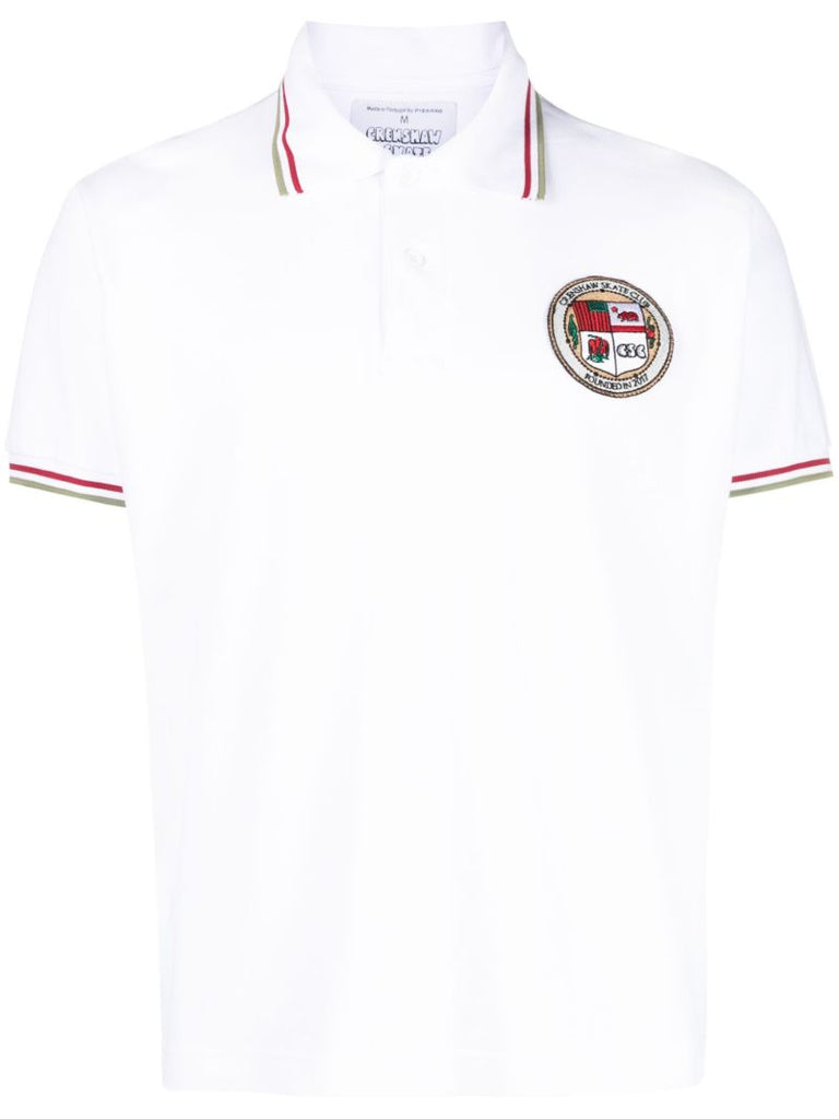 White Emblem Logo Polo Shirt