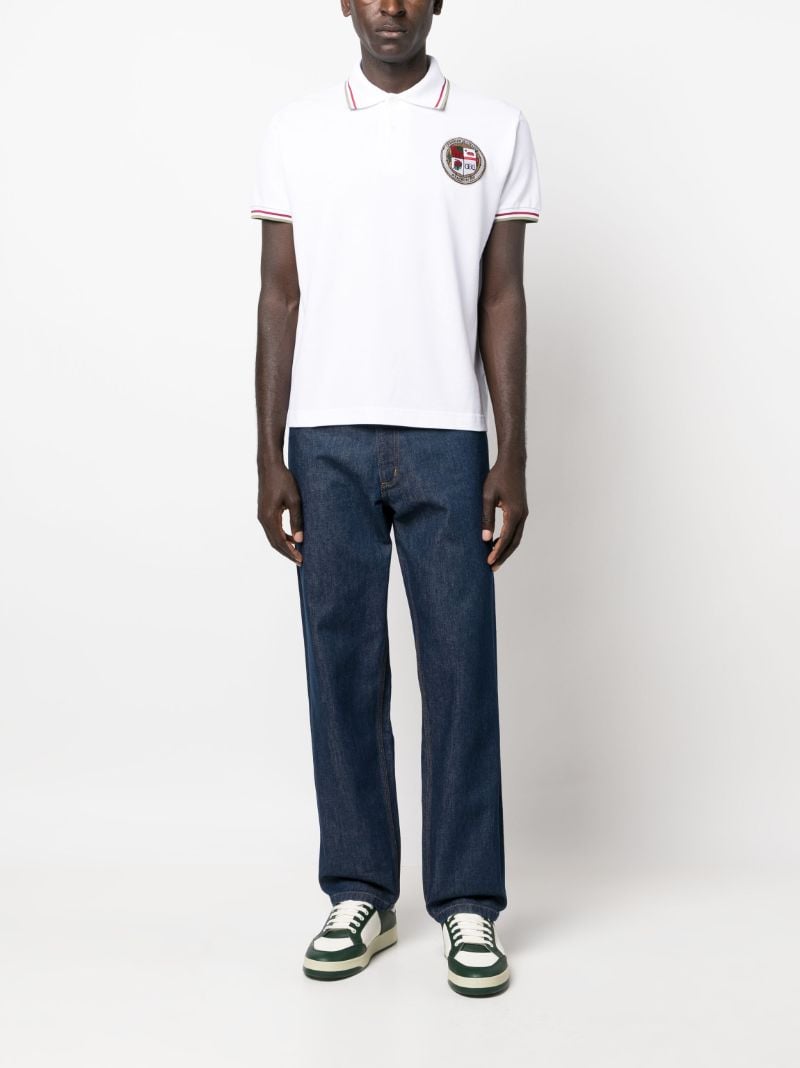 White Emblem Logo Polo Shirt