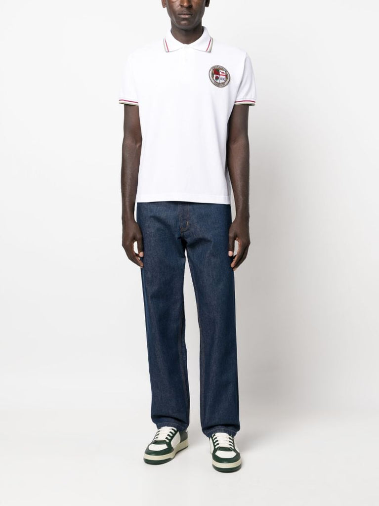 White Emblem Logo Polo Shirt