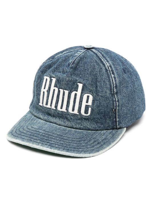 Blue Logo Embroidered Denim Cap