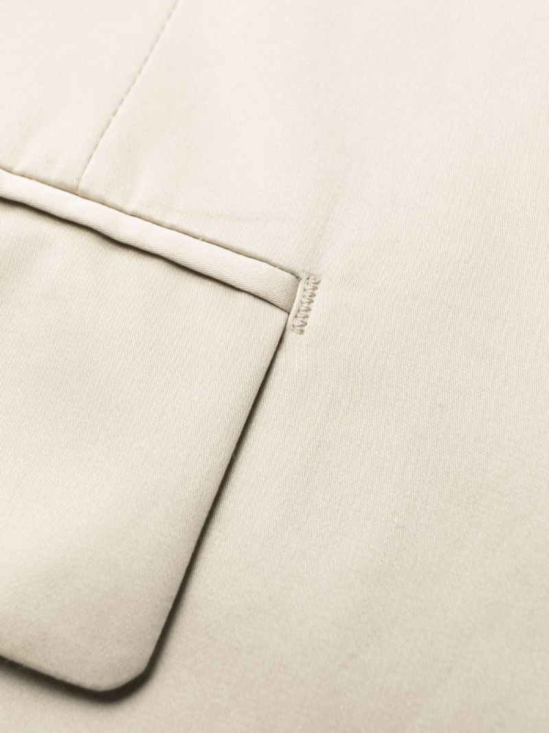 Neutral Single-breasted Cotton Coat