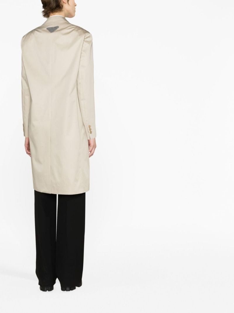 Neutral Single-breasted Cotton Coat