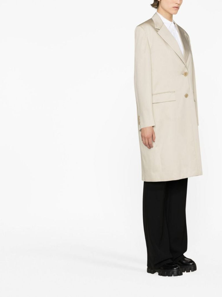Neutral Single-breasted Cotton Coat