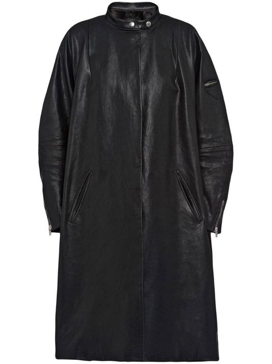 Black Oversized Leather Coat